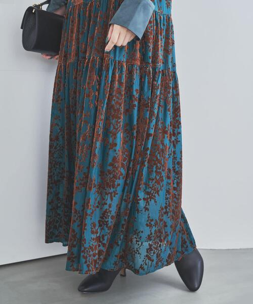 URBAN RESEARCH ROSSO WOMEN（アーバンリサーチ　ロッソ）の「フロッキープリントティアードワンピース（ワンピース・レディース・グリーン系その他/ブラック・FREE）」の12枚目の写真