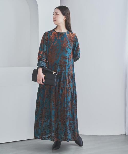 URBAN RESEARCH ROSSO WOMEN（アーバンリサーチ　ロッソ）の「フロッキープリントティアードワンピース（ワンピース・レディース・グリーン系その他/ブラック・FREE）」の14枚目の写真