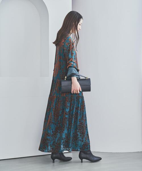 URBAN RESEARCH ROSSO WOMEN（アーバンリサーチ　ロッソ）の「フロッキープリントティアードワンピース（ワンピース・レディース・グリーン系その他/ブラック・FREE）」の15枚目の写真