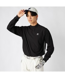 FILA GOLF フィラゴルフ ゴルフウェア ワンポイント ロゴ バックプリント 吸水速乾 UVカット 長袖 モックネックシャツ