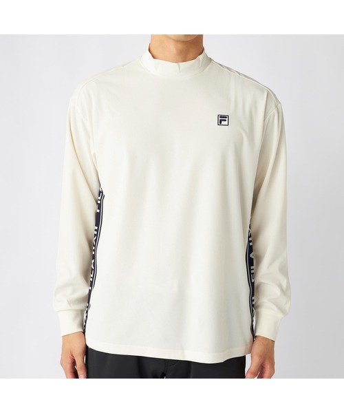 FILA GOLF(フィラゴルフ )の「FILA GOLF フィラゴルフ ゴルフウェア ワンポイント ロゴ バックプリント 吸水速乾 UVカット 長袖 モックネックシャツ(シャツ/ブラウス・メンズ・ホワイト/ブラック/グレー・M/LL/3L/L)」の4枚目の写真
