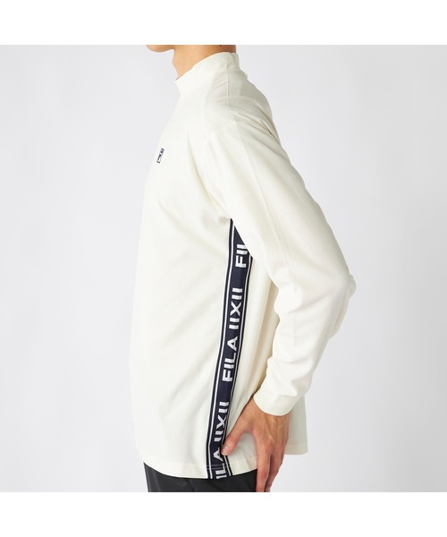 FILA GOLF(フィラゴルフ )の「FILA GOLF フィラゴルフ ゴルフウェア ワンポイント ロゴ バックプリント 吸水速乾 UVカット 長袖 モックネックシャツ(シャツ/ブラウス・メンズ・ホワイト/ブラック/グレー・M/LL/3L/L)」の5枚目の写真