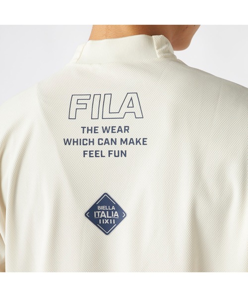 FILA GOLF(フィラゴルフ )の「FILA GOLF フィラゴルフ ゴルフウェア ワンポイント ロゴ バックプリント 吸水速乾 UVカット 長袖 モックネックシャツ(シャツ/ブラウス・メンズ・ホワイト/ブラック/グレー・M/LL/3L/L)」の8枚目の写真