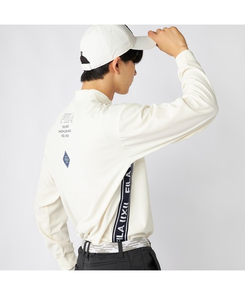 FILA GOLF(フィラゴルフ )の「FILA GOLF フィラゴルフ ゴルフウェア ワンポイント ロゴ バックプリント 吸水速乾 UVカット 長袖 モックネックシャツ(シャツ/ブラウス・メンズ・ホワイト/ブラック/グレー・M/LL/3L/L)」の10枚目の写真