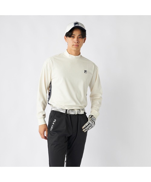 FILA GOLF(フィラゴルフ )の「FILA GOLF フィラゴルフ ゴルフウェア ワンポイント ロゴ バックプリント 吸水速乾 UVカット 長袖 モックネックシャツ(シャツ/ブラウス・メンズ・ホワイト/ブラック/グレー・M/LL/3L/L)」の12枚目の写真