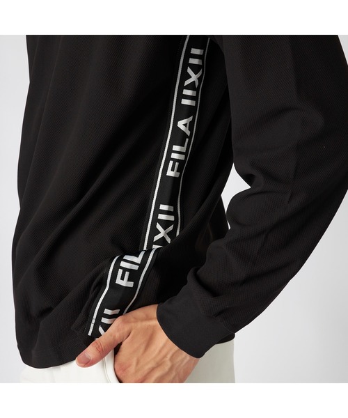 FILA GOLF(フィラゴルフ )の「FILA GOLF フィラゴルフ ゴルフウェア ワンポイント ロゴ バックプリント 吸水速乾 UVカット 長袖 モックネックシャツ(シャツ/ブラウス・メンズ・ホワイト/ブラック/グレー・M/LL/3L/L)」の20枚目の写真