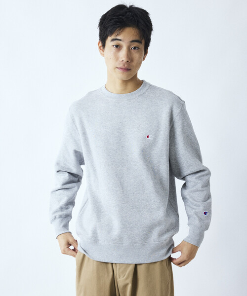 CHAMPION ライトグレー スウェットシャツ S セール】Champion/チャンピオン 限定展開 クルーネックスウェット