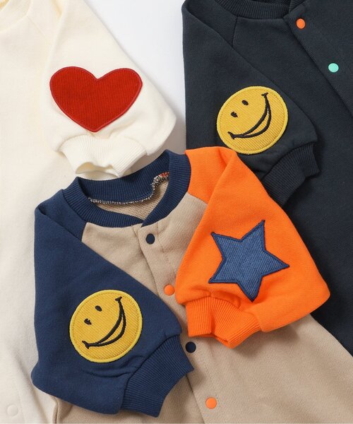 BREEZE（ブリーズ）の「【リンク】イロイロパッチカバーオール（ロンパース・キッズ・チャコール/レインボー/オフホワイト・60/70/80）」の12枚目の写真