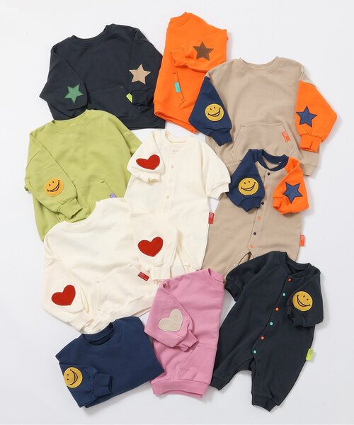 BREEZE（ブリーズ）の「【リンク】イロイロパッチカバーオール（ロンパース・キッズ・チャコール/レインボー/オフホワイト・60/70/80）」の13枚目の写真