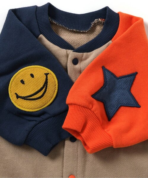 BREEZE（ブリーズ）の「【リンク】イロイロパッチカバーオール（ロンパース・キッズ・チャコール/レインボー/オフホワイト・60/70/80）」の10枚目の写真