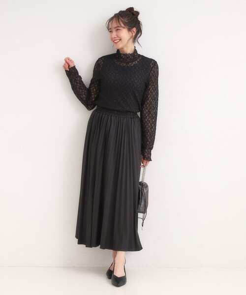 Cutie Blonde（キューティーブロンド）の「【S-LL】上品なレースハイネックトップス（Tシャツ/カットソー・レディース・ブラック/ブラウン系その他/ホワイト・01/02/03/04）」の8枚目の写真