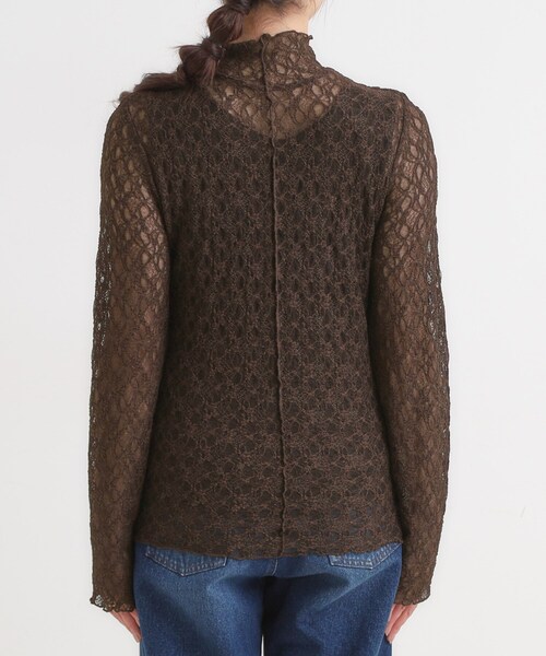 Cutie Blonde（キューティーブロンド）の「【S-LL】上品なレースハイネックトップス（Tシャツ/カットソー・レディース・ブラック/ブラウン系その他/ホワイト・01/02/03/04）」の16枚目の写真