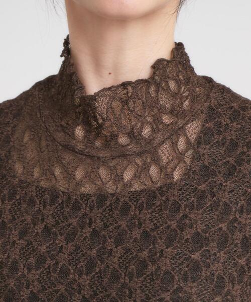 Cutie Blonde（キューティーブロンド）の「【S-LL】上品なレースハイネックトップス（Tシャツ/カットソー・レディース・ブラック/ブラウン系その他/ホワイト・01/02/03/04）」の17枚目の写真
