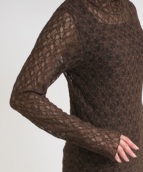 Cutie Blonde（キューティーブロンド）の「【S-LL】上品なレースハイネックトップス（Tシャツ/カットソー・レディース・ブラック/ブラウン系その他/ホワイト・01/02/03/04）」の18枚目の写真
