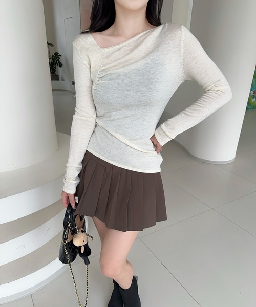 Jasmine Grandiflorum(ジャスミングランディフローラム)の「【Jasmine】アシンメトリーニットプルオーバー(ニット/セーター・レディース・アイボリー/ブラック/ブルー/ピンク・FREE)」の9枚目の写真