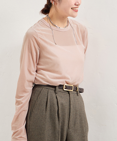 JOURNAL STANDARD(ジャーナルスタンダード)の「ハリヌキベロアプルオーバー(Tシャツ/カットソー・レディース・ピンク/ボルドー/ネイビー・FREE)」の8枚目の写真