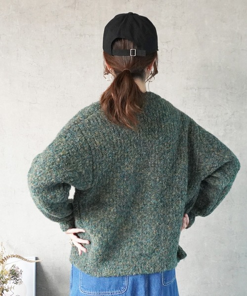 SELECT LEVERY(セレクトリベリー)の「ウール混メランジカーディガン(カーディガン/ボレロ・レディース・ブラック/アイボリー/チャコールグレー/ピンク/グリーン/ブラウン・MEDIUM/LARGE)」の10枚目の写真