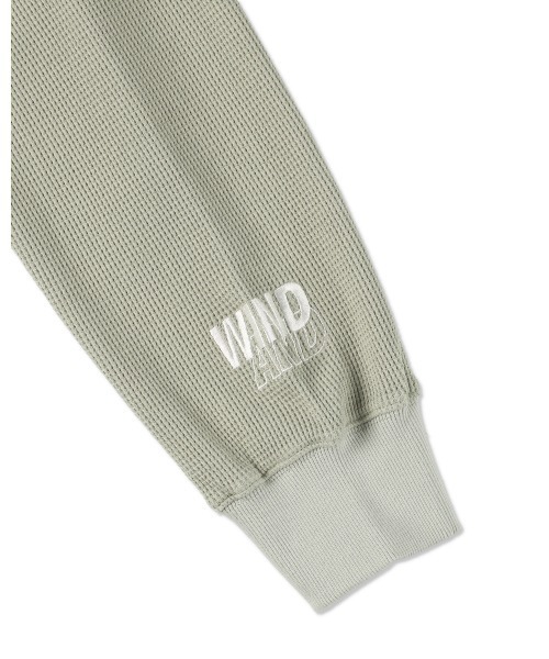 WIND AND SEA(ウィンダンシー)の「Waffle Zip Up Sweatshirt(パーカー・メンズ・セージグリーン・S/M/L/XL)」の3枚目の写真