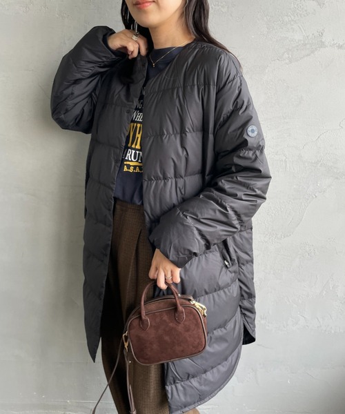 ORCIVAL/オーシバル] ラウンドネック ロング ダウンコート（ダウン