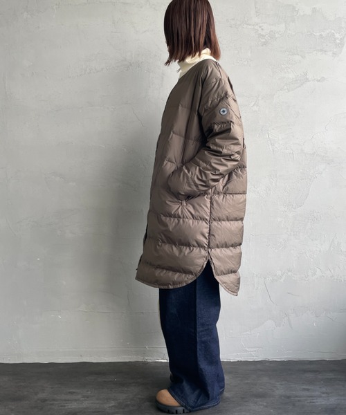 ORCIVAL/オーシバル] ラウンドネック ロング ダウンコート（ダウン