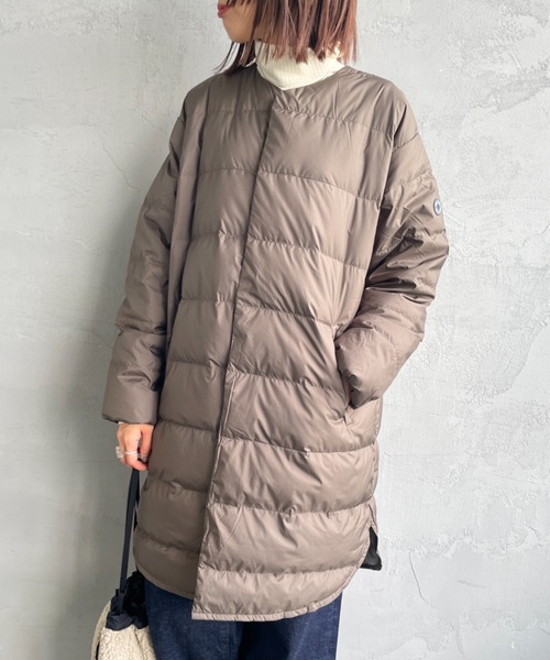 ORCIVAL/オーシバル] ラウンドネック ロング ダウンコート（ダウン