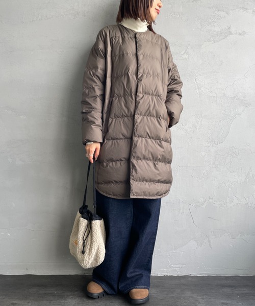 ORCIVAL/オーシバル] ラウンドネック ロング ダウンコート（ダウン