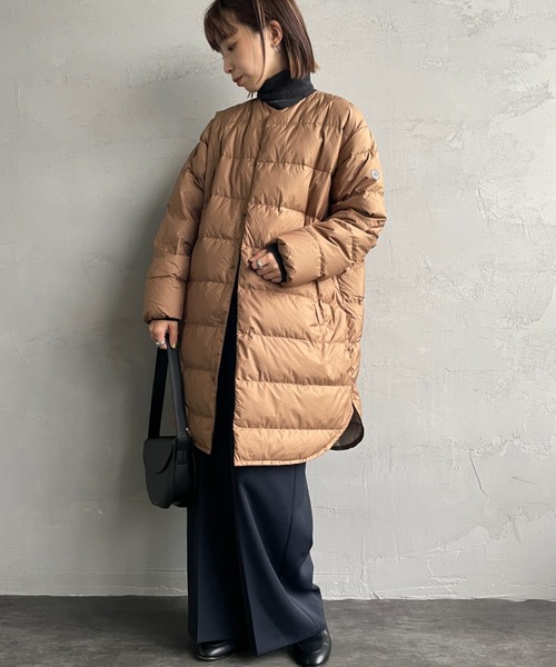 ORCIVAL（オーシバル）の「[ORCIVAL/オーシバル] ラウンドネック ロング ダウンコート（ダウンジャケット/コート・レディース・ブラック/オリーブ/キャメル・2）」の7枚目の写真