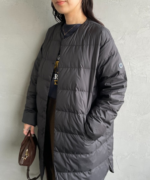 ORCIVAL（オーシバル）の「[ORCIVAL/オーシバル] ラウンドネック ロング ダウンコート（ダウンジャケット/コート・レディース・ブラック/オリーブ/キャメル・2）」の9枚目の写真