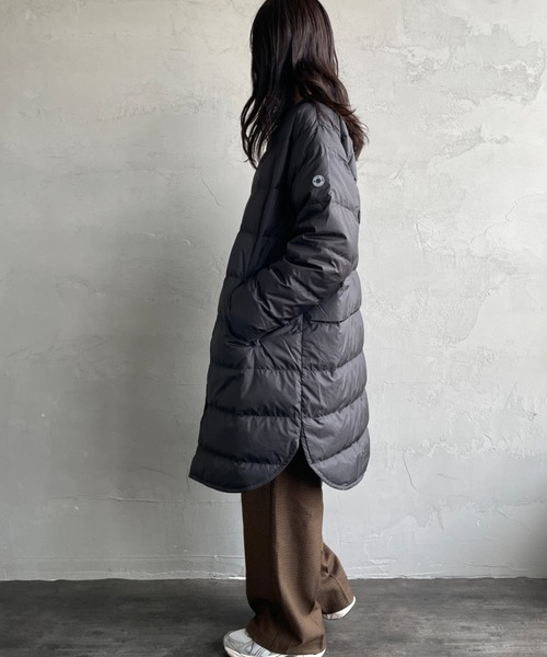 ORCIVAL/オーシバル] ラウンドネック ロング ダウンコート（ダウン