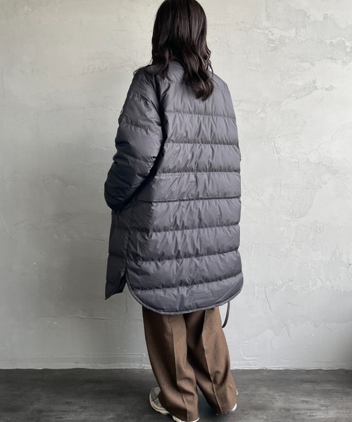 ORCIVAL（オーシバル）の「[ORCIVAL/オーシバル] ラウンドネック ロング ダウンコート（ダウンジャケット/コート・レディース・ブラック/オリーブ/キャメル・2）」の14枚目の写真