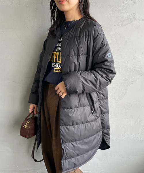 ORCIVAL/オーシバル] ラウンドネック ロング ダウンコート（ダウン