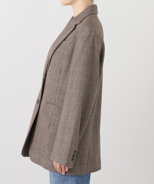 SLOBE IENA（スローブイエナ）の「チェックBIGジャケット（テーラードジャケット・レディース・グレー/ブラウン・FREE）」の10枚目の写真