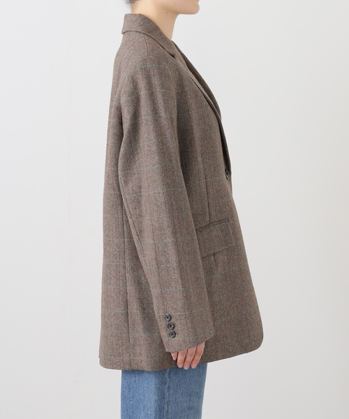 SLOBE IENA（スローブイエナ）の「チェックBIGジャケット（テーラードジャケット・レディース・グレー/ブラウン・FREE）」の12枚目の写真