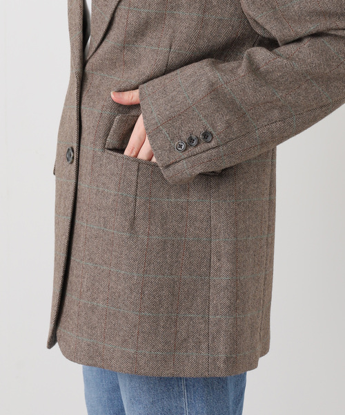 SLOBE IENA（スローブイエナ）の「チェックBIGジャケット（テーラードジャケット・レディース・グレー/ブラウン・FREE）」の15枚目の写真