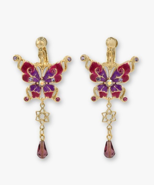 ANNA SUI（アナスイ）の「蝶モチーフ イヤリング（イヤリング・レディース・ブルー/ピンク・ONE SIZE）」の2枚目の写真