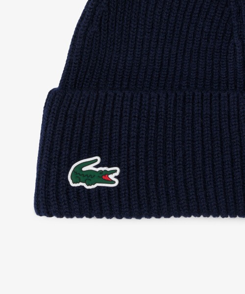 LACOSTE(ラコステ)の「フリースライニングリブニットゴルフビーニー(ニットキャップ/ビーニー・メンズ・ネイビー・FREE)」の1枚目の写真