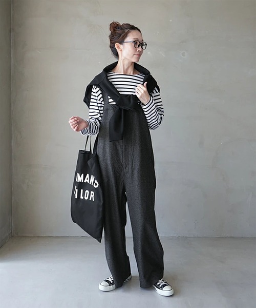solamonat poche（ソラモナポッシェ）の「ウールサスペンダーオーバーオール（その他パンツ・レディース・ブラック/チャコールグレー/ライトグレー・2.0）」の7枚目の写真