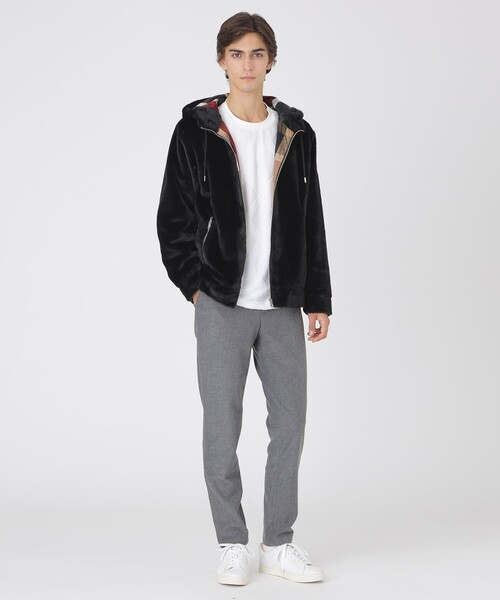 BLACK LABEL CRESTBRIDGE(ブラックレーベル・クレストブリッジ)の「【10th ANNIVERSARY】プレミアムシャギーパーカー(パーカー・メンズ・ベージュ系その他3/ブラック・L/M/XL/S)」の3枚目の写真