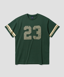 AGOD（エージーオーディー）の「オーバーサイズヴィンテージラグビー半袖Tシャツ[ディープグリーン]（Tシャツ/カットソー）」