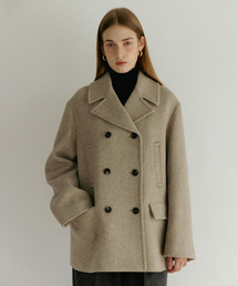 WOOL BLENDED PEACOAT MOCHA