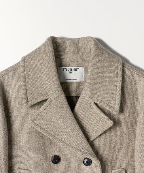TTUDEMENT(トュードメント)の「WOOL BLENDED PEACOAT MOCHA(チェスターコート・レディース・その他・MEDIUM/SMALL)」の4枚目の写真