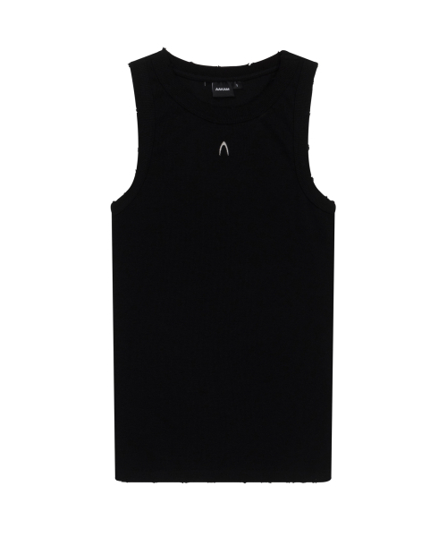 AAKAM(アーカム)の「Distressed Logo Sleeveless (Black)(Tシャツ/カットソー・レディース・その他・1/2)」の1枚目の写真