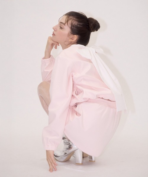 mieya mieya(ミーヤミーヤ)の「【mieya mieya】”FONDANT” NYLON PO /ナイロンプルオーバー(その他トップス・レディース・ピンク/グレー・FREE)」の4枚目の写真