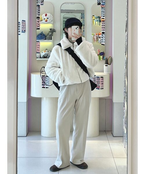 MUSINSA STANDARD WOMAN（ムシンサスタンダードウーマン）の「ウィメンズヘビーウェイト裏起毛ストレートヒドゥンバンディングスラックス[ライトベージュ]（スラックス・レディース・その他・28/32/30/31/24/25/27）」の9枚目の写真