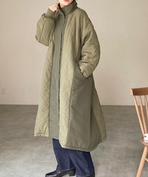 She's Closet（シーズクローゼット）の「中綿ロング丈Aラインスタンドカラー切替キルティングコート（ダウンジャケット/コート）」