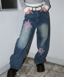 SORUTT（ソルト）の「【 SORUTT / ソルト 】 スターパッチ ワイド デニムパンツ #_（デニムパンツ）」