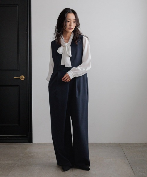 LOWRYS FARM（ローリーズファーム）の「ｄａｙｍｅオールインワン 628648（つなぎ/オールインワン・レディース・アイボリー/ネイビー・MEDIUM/LARGE）」の3枚目の写真