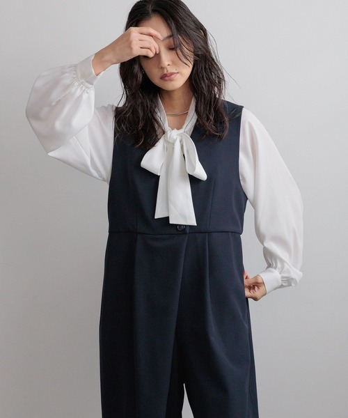 LOWRYS FARM（ローリーズファーム）の「ｄａｙｍｅオールインワン 628648（つなぎ/オールインワン・レディース・アイボリー/ネイビー・MEDIUM/LARGE）」の8枚目の写真