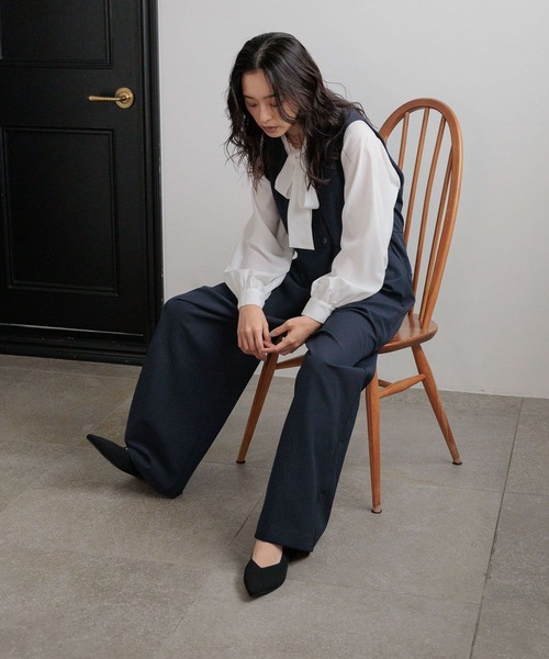 LOWRYS FARM（ローリーズファーム）の「ｄａｙｍｅオールインワン 628648（つなぎ/オールインワン・レディース・アイボリー/ネイビー・MEDIUM/LARGE）」の9枚目の写真