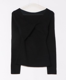 back twist rib knit tops /バックツイストリブニットトップス